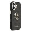 Guess Husa PU Leather 4G Metal Logo Gold Frame iPhone 17 Negru