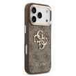 Guess Husa PU Leather 4G Metal Logo Gold Frame iPhone 17 Pro Max Maro