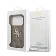 Guess Husa PU Leather 4G Metal Logo Gold Frame iPhone 17 Pro Max Maro