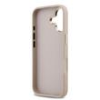 Guess Husa PU Leather 4G Metal Logo Gold Frame iPhone 17 Roz