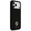 Guess Husa Silicone Logo Strass 4G MagSafe iPhone 17 Pro Max Negru
