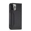 Lemontti Husa Book Magnet Card iPhone 14 Pro, cu suport portofel, Negru