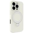Lemontti Husa Liquid Silicon MagSafe iPhone 16 Pro, cu suport, Alb