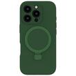 Lemontti Husa Liquid Silicon MagSafe iPhone 16 Pro, cu suport, Verde