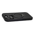 Lemontti Husa Piele MagSafe cu inel stand iPhone 15 Pro Negru