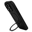 Lemontti Husa Piele MagSafe cu inel stand iPhone 16 Pro Negru