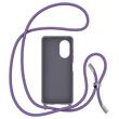 Lemontti Husa Silicon cu Snur Oppo Reno 8T Mov (protectie 360°, material fin, captusit cu microfibra)