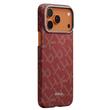 Pitaka Husa Ultra-Slim Aramida Monogram Magsafe iPhone 17 Pro Gold / Red