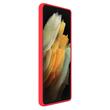 Lemontti Husa Liquid Silicon Samsung Galaxy S21 Ultra Red (protectie 360°, material fin, captusit cu microfibra)
