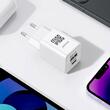 Lemontti Incarcator Retea GaN Dual Port 1x Type-C si 1x USB-A, 30W, EU Plug, Alb