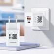 Lemontti Incarcator Retea GaN Dual Port 1x Type-C si 1x USB-A, 30W, EU Plug, Alb