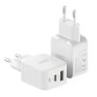 Duzzona Incarcator Retea GaN Fast Charging Dual Port USB si Type-C, 30W Alb