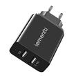 Lemontti Incarcator Retea 2.4A 2 porturi USB-A Negru