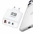 Lemontti Incarcator Retea GaN 2x Type-C si 1x USB-A, 65W, Fast Charge, EU Plug, Alb