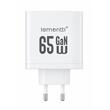 Lemontti Incarcator Retea GaN 2x Type-C si 1x USB-A, 65W, Fast Charge, EU Plug, Alb