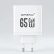Lemontti Incarcator Retea GaN 2x Type-C si 1x USB-A, 65W, Fast Charge, EU Plug, Alb