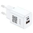 Lemontti Incarcator Retea GaN Dual Port 1x Type-C si 1x USB-A, 30W, EU Plug, Alb
