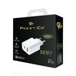 Prestico Incarcator Retea F11 Dual Port USB-A si USB-C, PD+QC 3.0, 20W, Fast Charge Alb