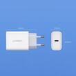 Ugreen Incarcator Retea Quick Charge 4.0+, PD3.0, 20W, Type-C, 5V/3A, Alb