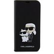 Karl Lagerfeld Husa Book PU Saffiano Karl & Choupette iPhone 15 Pro Negru