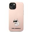 Karl Lagerfeld Husa Liquid Silicone Choupette iPhone 14 Plus Roz