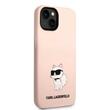 Karl Lagerfeld Husa Liquid Silicone Choupette iPhone 14 Plus Roz