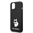 Karl Lagerfeld Husa Liquid Silicone Choupette iPhone 14 Plus Negru