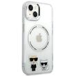 Karl Lagerfeld Husa MagSafe Karl & Choupette iPhone 14 Plus Transparent