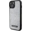 Karl Lagerfeld Husa Rhinestone Plate Metal Logo iPhone 15 Argintiu