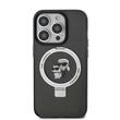 Karl Lagerfeld Husa Ringstand Karl & Choupette MagSafe iPhone 15 Pro Max Negru