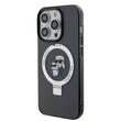 Karl Lagerfeld Husa Ringstand Karl & Choupette MagSafe iPhone 15 Pro Max Negru