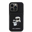 Karl Lagerfeld Husa Saffiano Card Slot Stand Karl&Choupette iPhone 15 Pro Max Negru