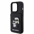 Karl Lagerfeld Husa Saffiano Card Slot Stand Karl&Choupette iPhone 15 Pro Max Negru