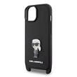 Karl Lagerfeld Husa Saffiano Crossbody Metal Ikonik iPhone 15 Plus Negru