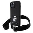 Karl Lagerfeld Husa Saffiano Crossbody Metal Karl&Choupette iPhone 15  Negru
