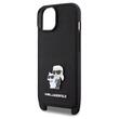 Karl Lagerfeld Husa Saffiano Crossbody Metal Karl&Choupette iPhone 15  Negru