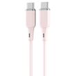 Lemontti Cablu Liquid SiliconType-C la Type-C, Fast Charge, 60W, 1.2m, Roz