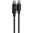 Lemontti Cablu Screen Digital Display Type-C la Type-C, Fast Charge, 100W, 2m, Negru
