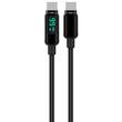 Lemontti Cablu Screen Digital Display Type-C la Type-C, Fast Charge, 100W, 2m, Negru
