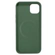 Lemontti Husa Liquid Silicon MagCharge iPhone 14 Verde (protectie 360°, material fin, captusit cu microfibra)