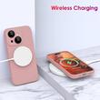 Lemontti Husa Liquid Silicon MagCharge iPhone 15 Crem (protectie 360°, material fin, captusit cu microfibra)