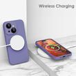 Lemontti Husa Liquid Silicon MagCharge iPhone 15 Gri (protectie 360°, material fin, captusit cu microfibra)