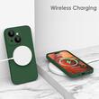 Lemontti Husa Liquid Silicon MagCharge iPhone 15 Plus Verde (protectie 360°, material fin, captusit cu microfibra)