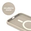Lemontti Husa Liquid Silicon MagCharge iPhone 15 Pro Bej (protectie 360°, material fin, captusit cu microfibra)