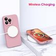 Lemontti Husa Liquid Silicon MagCharge iPhone 15 Pro Crem (protectie 360°, material fin, captusit cu microfibra)