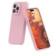 Lemontti Husa Liquid Silicon MagCharge iPhone 15 Pro Max Crem (protectie 360°, material fin, captusit cu microfibra)