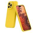 Lemontti Husa Liquid Silicon MagCharge iPhone 15 Pro Max Galben (protectie 360°, material fin, captusit cu microfibra)