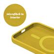 Lemontti Husa Liquid Silicon MagCharge iPhone 15 Pro Max Galben (protectie 360°, material fin, captusit cu microfibra)