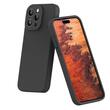 Lemontti Husa Liquid Silicon MagCharge iPhone 15 Pro Max Negru (protectie 360°, material fin, captusit cu microfibra)