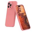 Lemontti Husa Liquid Silicon MagCharge iPhone 15 Pro Max Roz (protectie 360°, material fin, captusit cu microfibra)